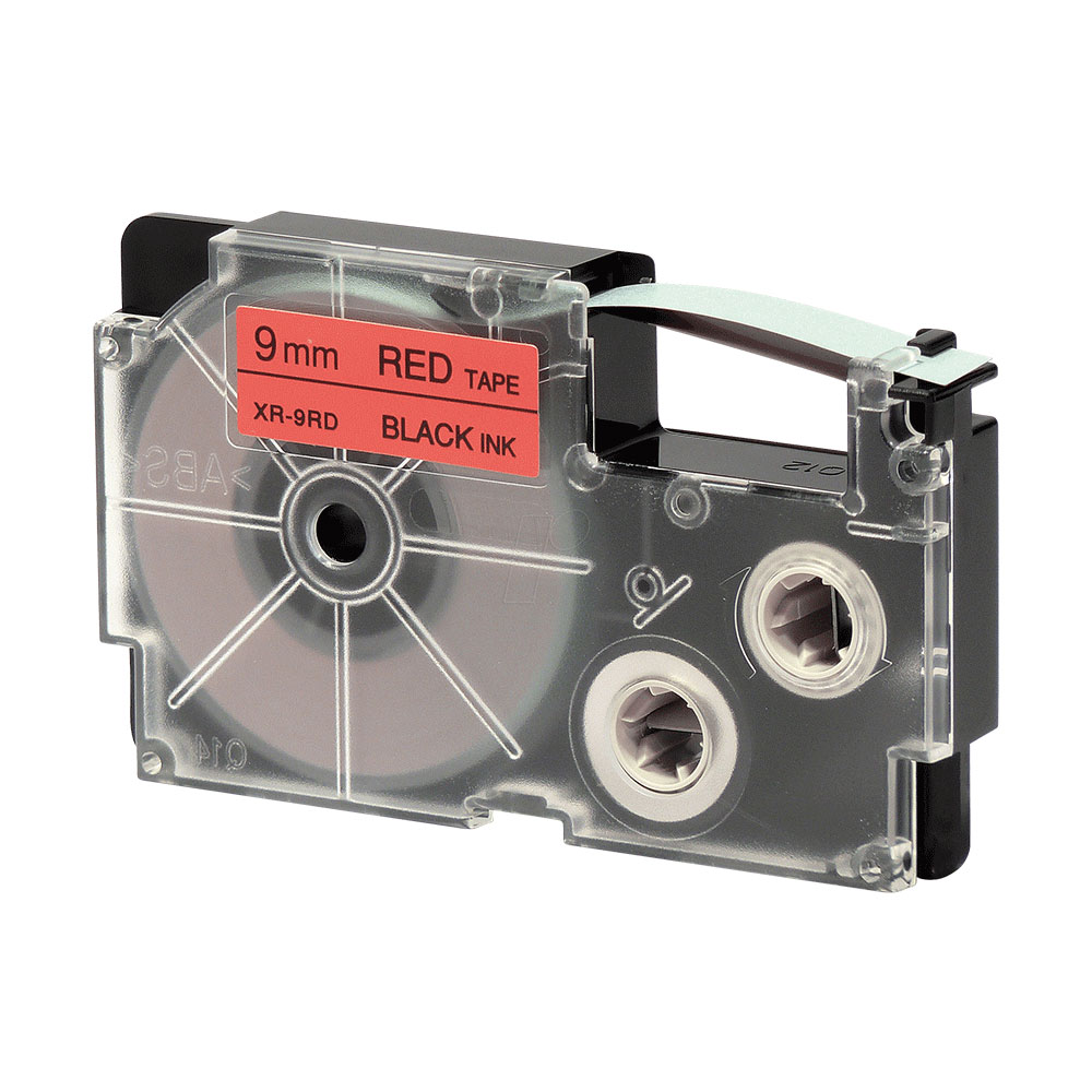Casio Ez-Label Tape Cartridge - 9mm, Black on Red (XR-9RD1)